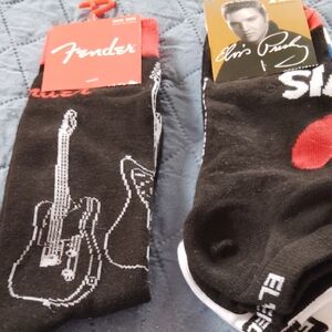 Fender Black and White Guitar Graphic Men's Socks